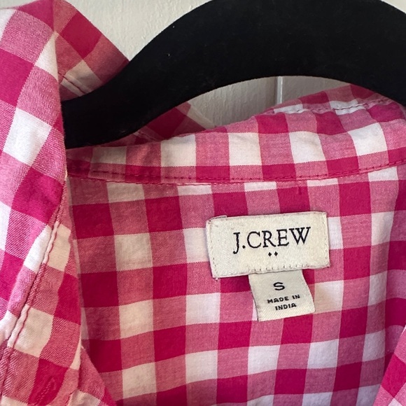 J. Crew Pink and White Plaid Shirt - Picture 2 of 4